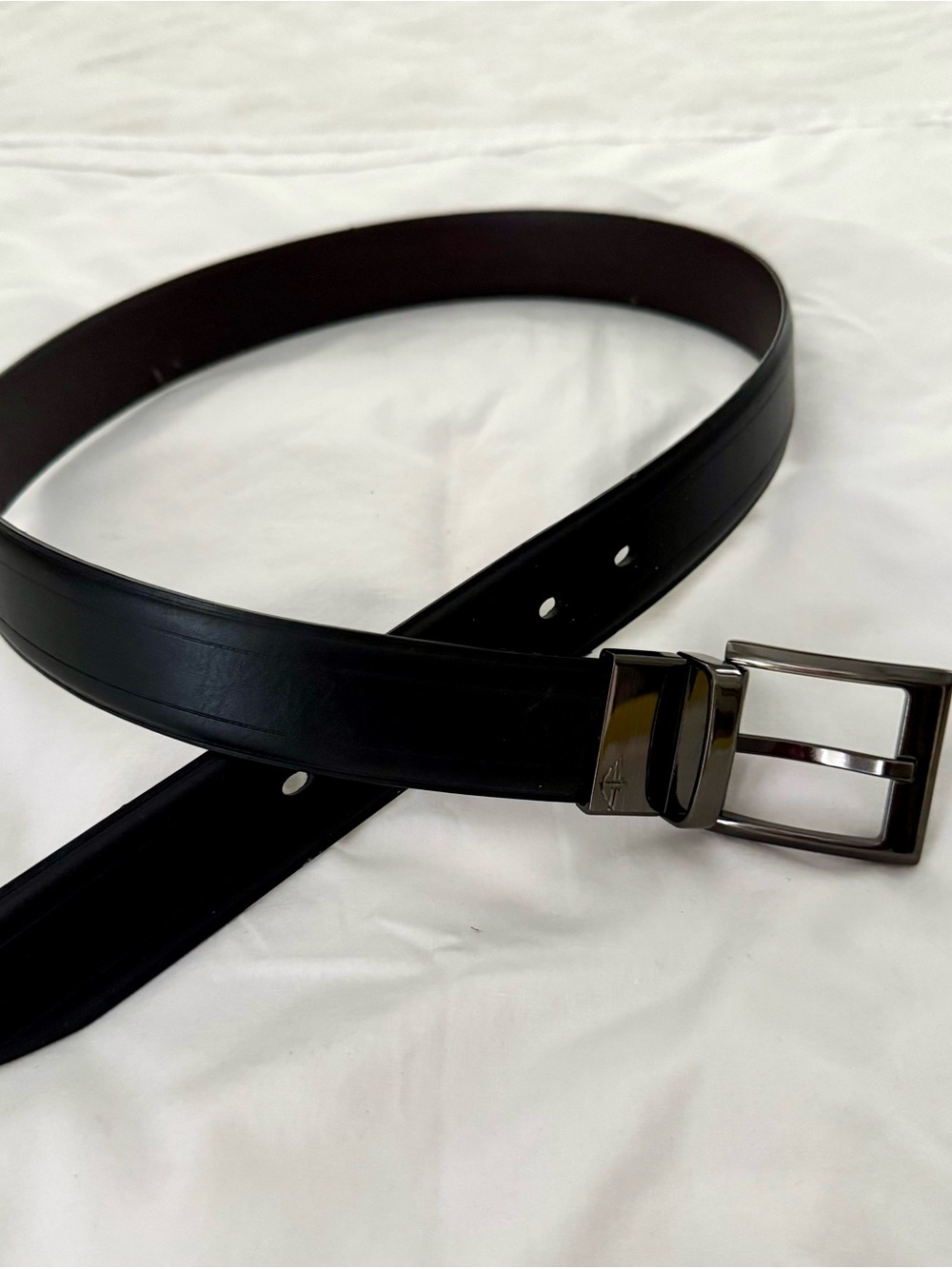 Dockers Men's Reversible Leather Belt Black Brown Silver Tone Size 32